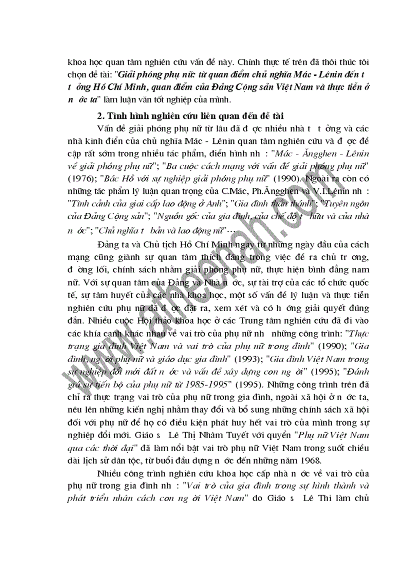 image for page Giải phóng phụ nữ từ quan điểm chủ nghĩa Mác Lênin đến tư tưởng Hồ Chí Minh quan điểm của Đảng Cộng sản Việt Nam và thực tiễn ở nước ta