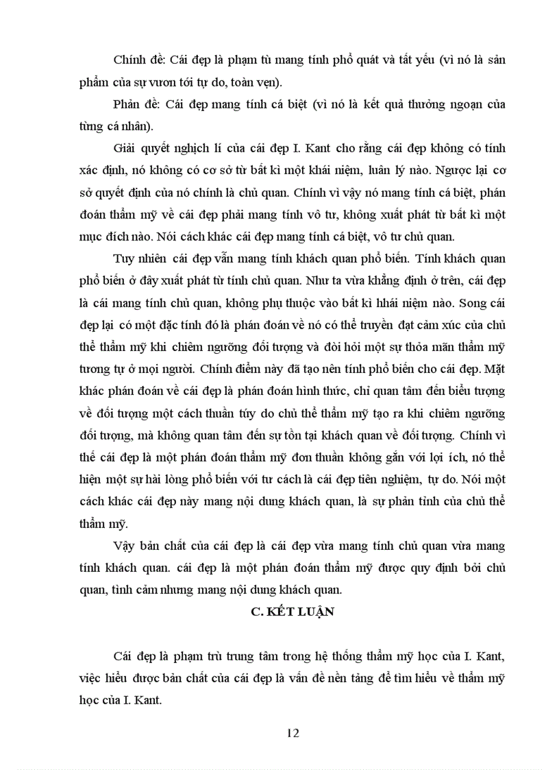 image for page Bản chất phạm trù cái đẹp trong mỹ học của Immanuel Kant