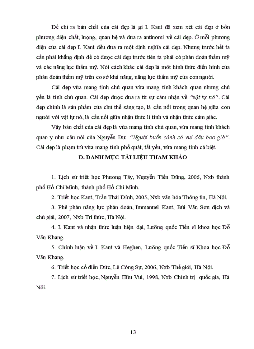 image for page Bản chất phạm trù cái đẹp trong mỹ học của Immanuel Kant