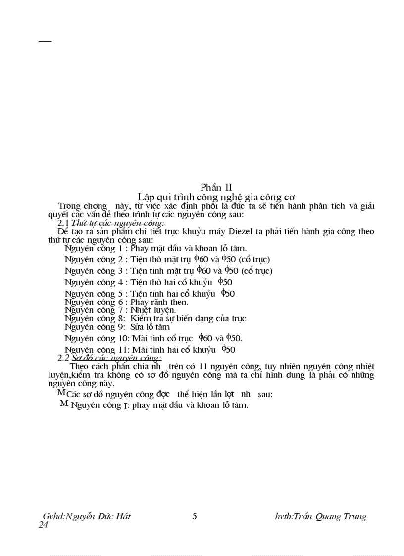 image for page Thiết kế quy trình công nghệ Gia công Trục khuỷu máy diezel