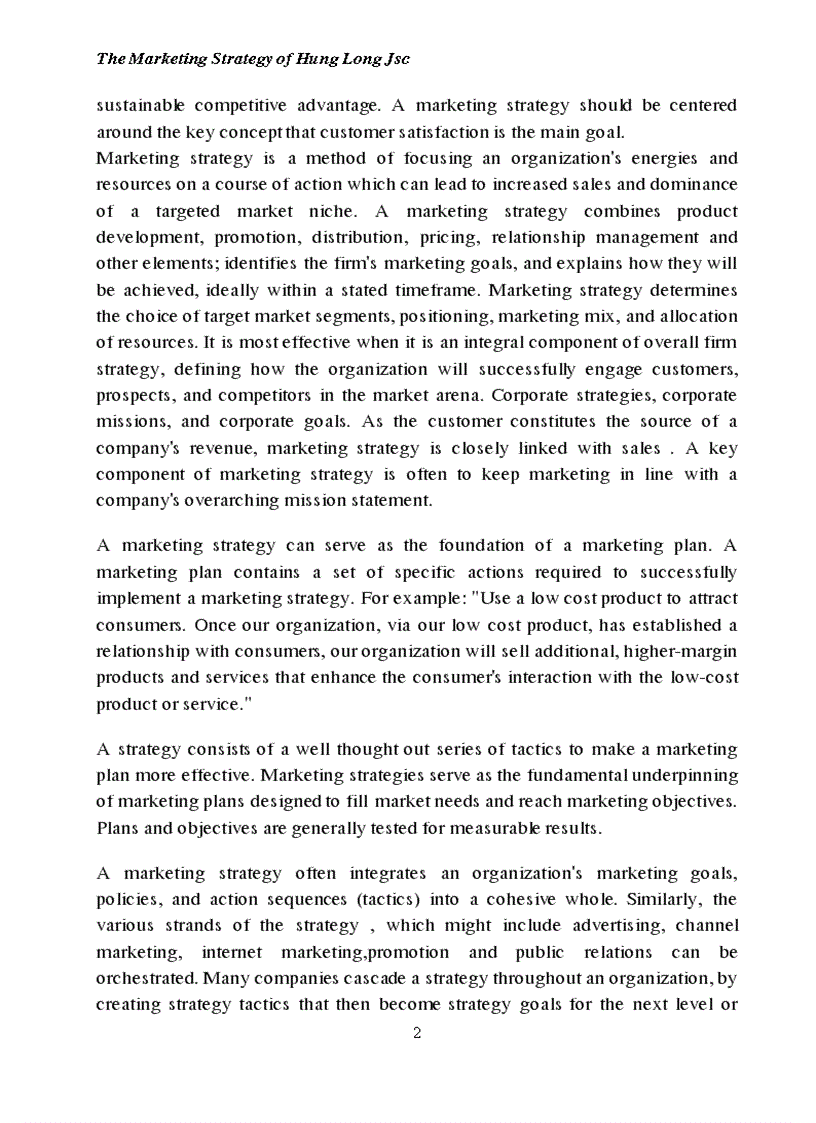 image for page The Marketing Strategy of Hung Long Jsc