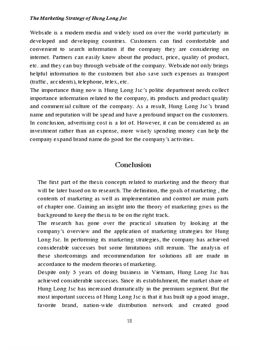 image for page The Marketing Strategy of Hung Long Jsc