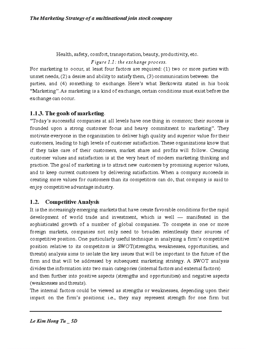 image for page The Marketing Strategy of a multinational join stock company