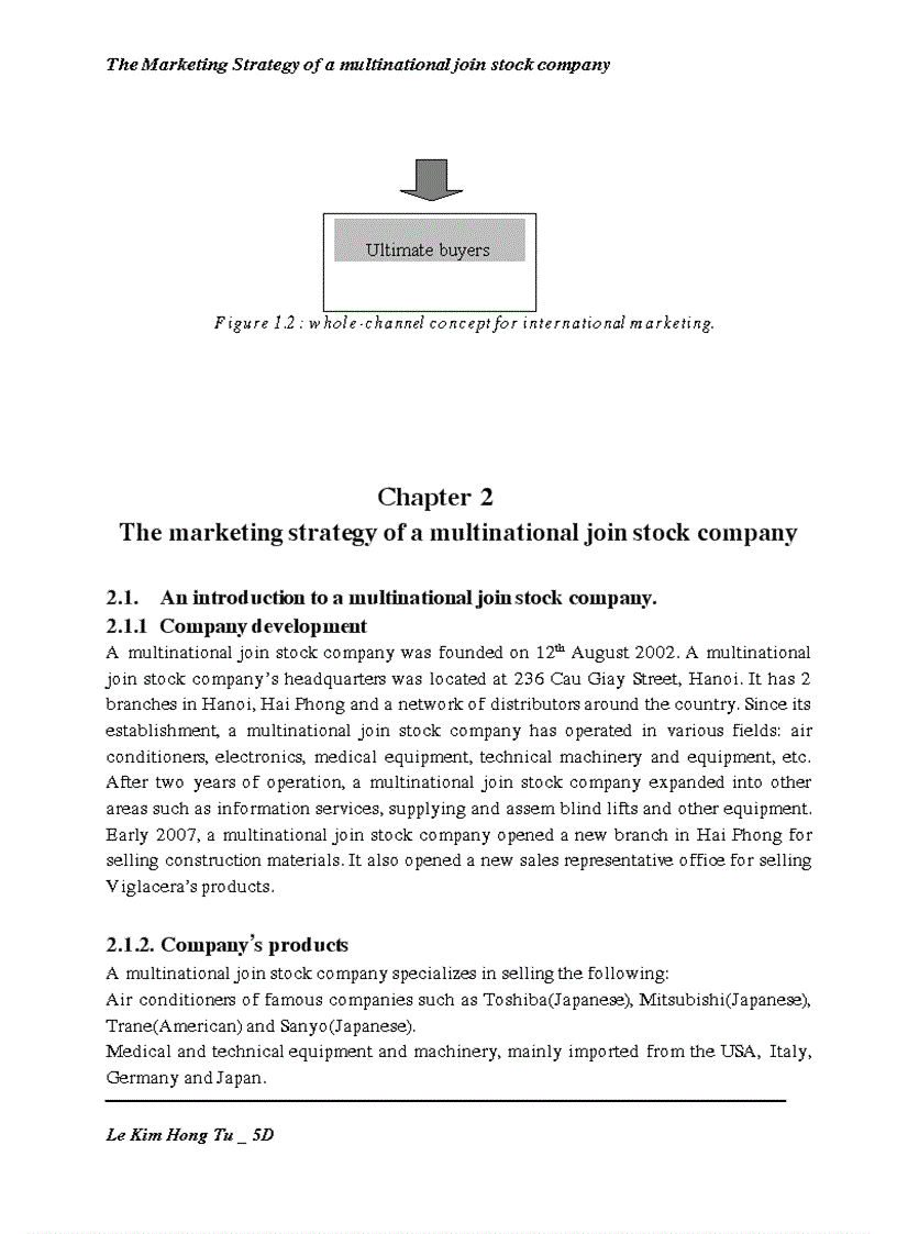 image for page The Marketing Strategy of a multinational join stock company