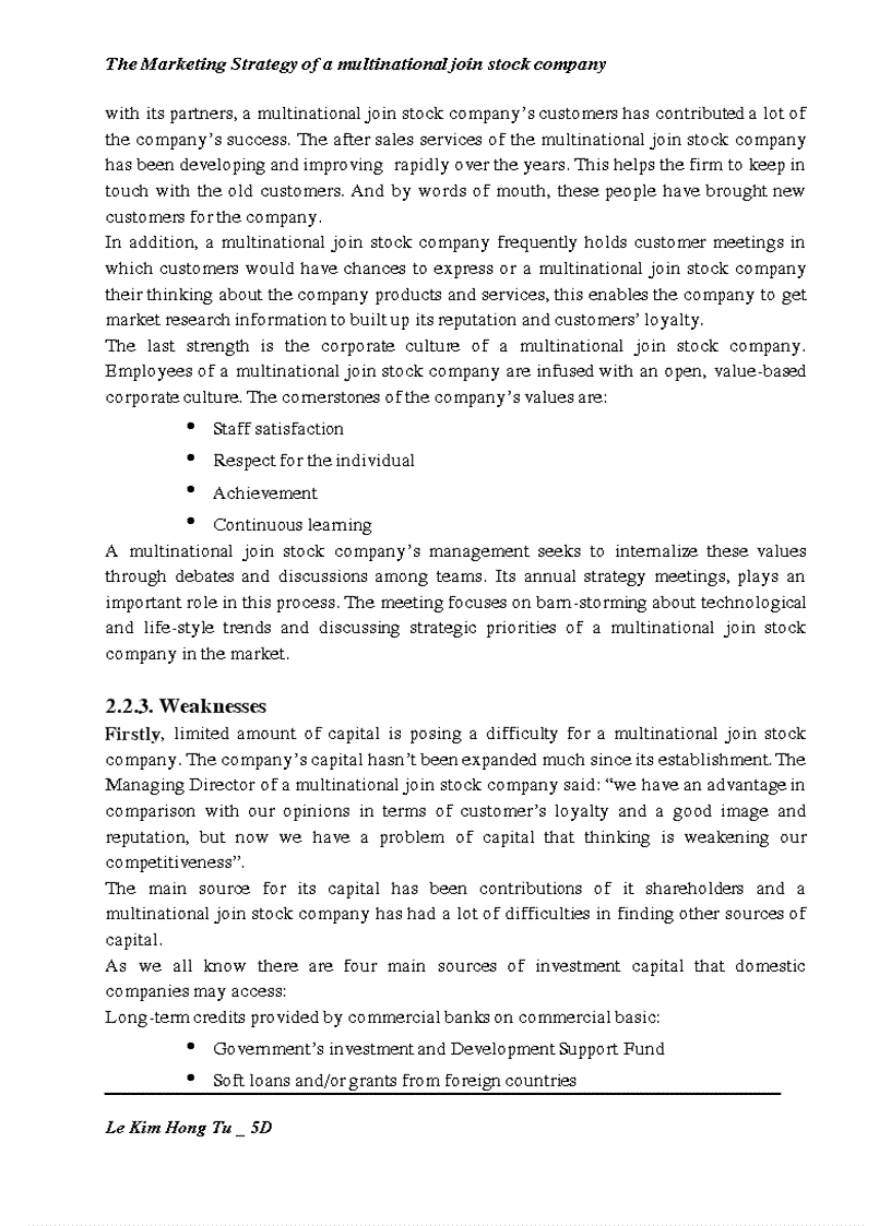 image for page The Marketing Strategy of a multinational join stock company