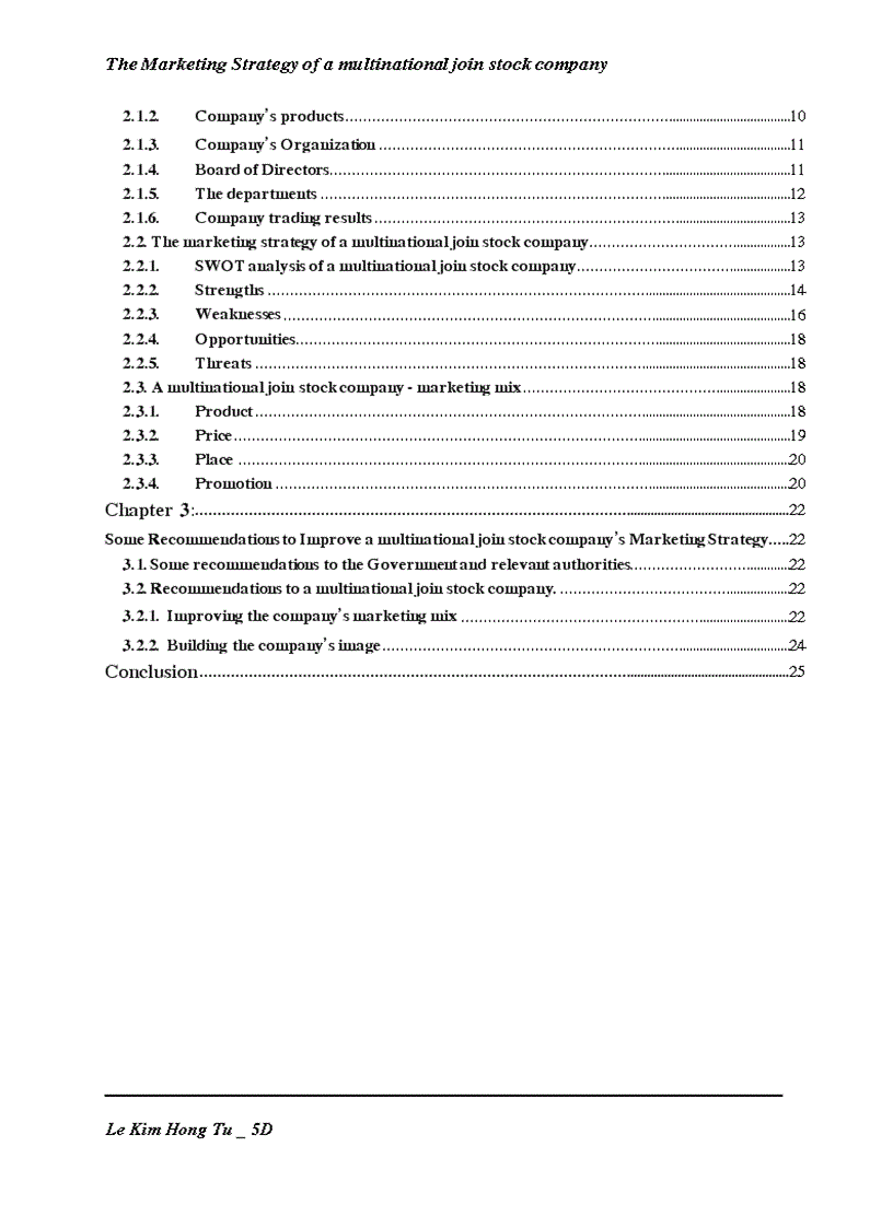 image for page The Marketing Strategy of a multinational join stock company