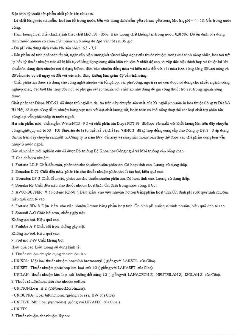 image for page Một số hóa chất sử dụng trong ngành dệt nhuộm