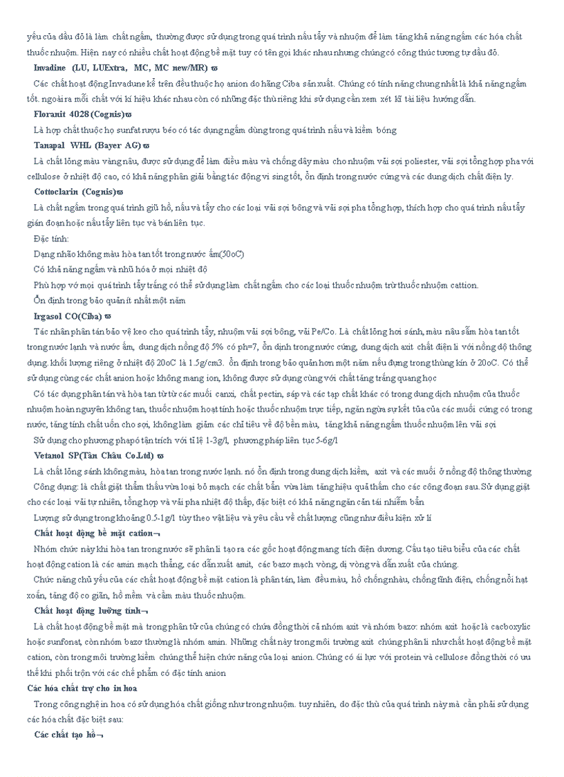 image for page Một số hóa chất sử dụng trong ngành dệt nhuộm