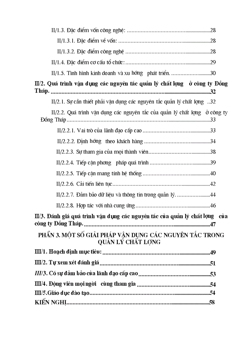 image for page Vận dụng 8 nguyên tắc quản lý chất lượng ở Công ty Đồng Tháp