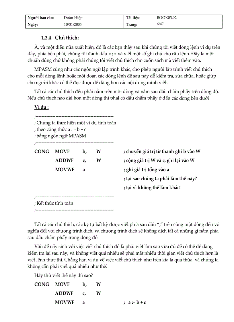 image for page Hướng dẫn về tập lệnh PIC Midrange