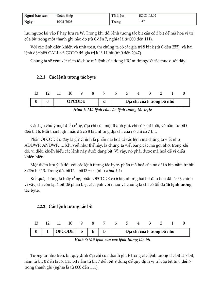 image for page Hướng dẫn về tập lệnh PIC Midrange
