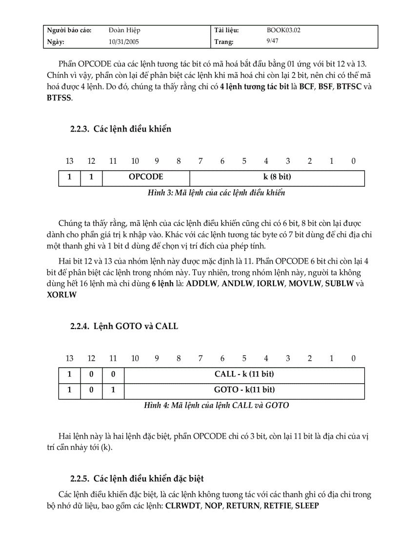 image for page Hướng dẫn về tập lệnh PIC Midrange