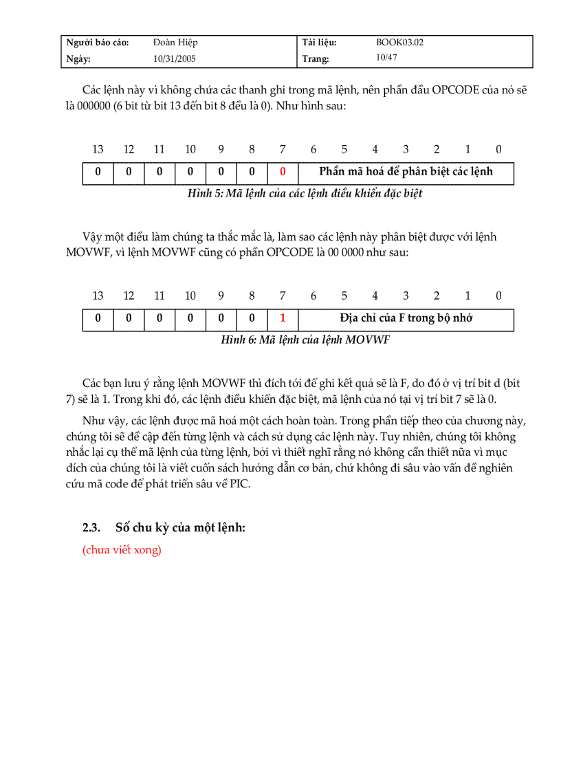 image for page Hướng dẫn về tập lệnh PIC Midrange