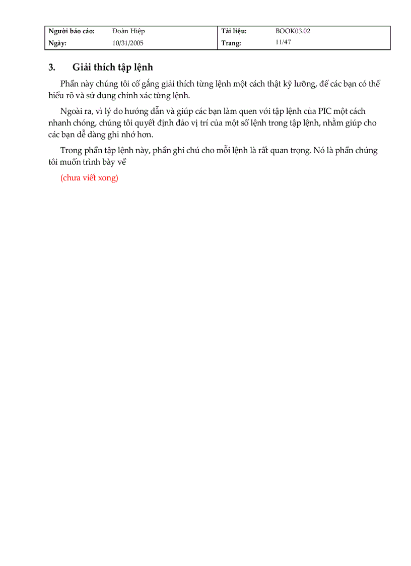 image for page Hướng dẫn về tập lệnh PIC Midrange