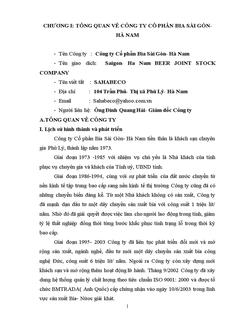 image for page Chuyên đề tốt nghiệp công tác kế toán chi phí sản xuất và tính giá thành sản phẩm bia tại Công ty Cổ phần Bia Sài Gòn Hà Nam
