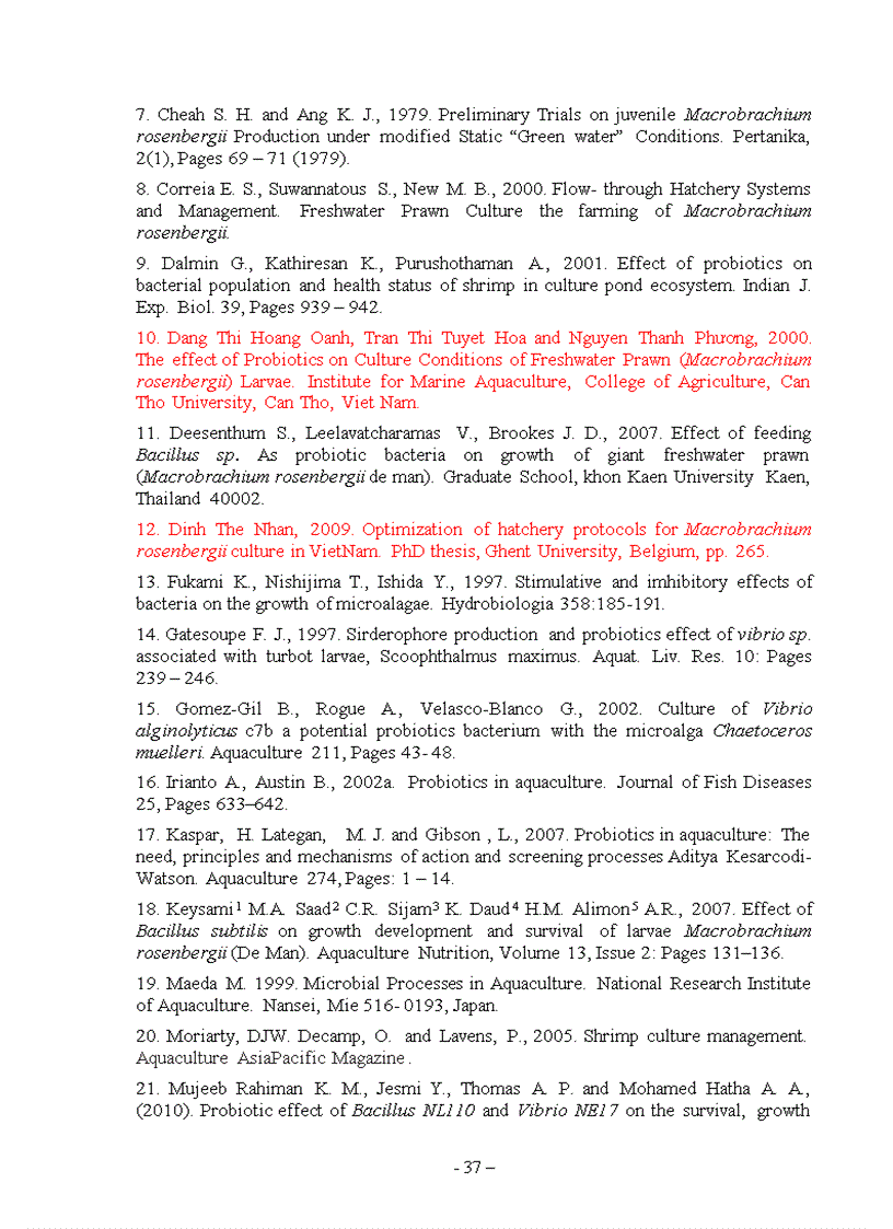 image for page Luâ n văn Ảnh hưởng của chế phẩm sinh học cải thiện môi trường nước ương ấu trùng tôm càng xanh theo qui trình nước xanh cải tiến 201