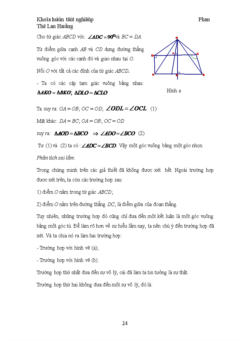 image for page KHÓA LUẬN TỐT NGHIỆP ĐHSP TOÁN HUẾ Giúp học sinh vượt qua những sai lầm trong lập luận toán học PHẦN HÌNH HỌC