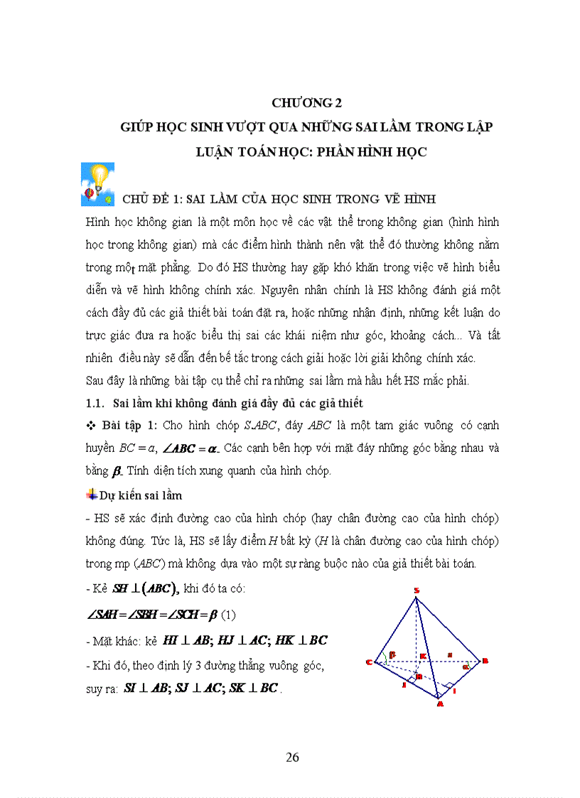 image for page KHÓA LUẬN TỐT NGHIỆP ĐHSP TOÁN HUẾ Giúp học sinh vượt qua những sai lầm trong lập luận toán học PHẦN HÌNH HỌC