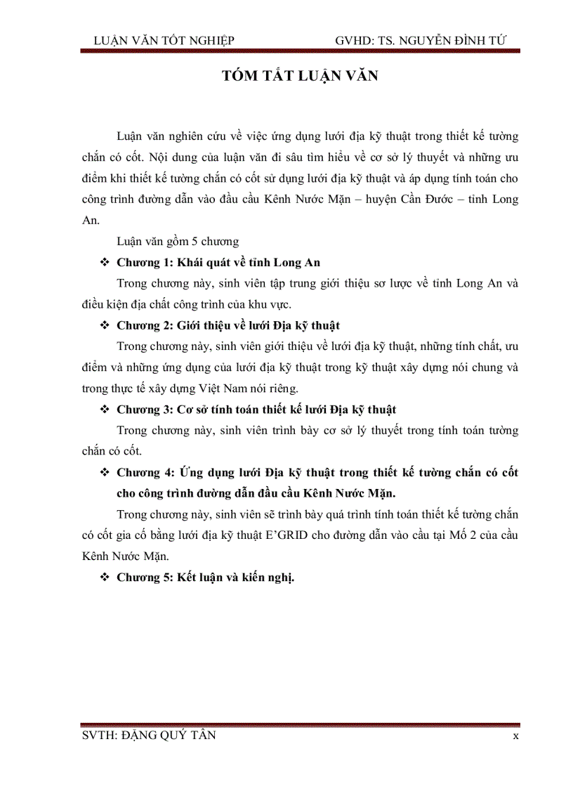 image for page Ứng dụng lưới địa kỹ thuật trong thiết kế tường chắn có cốt cho công trình đường dẫn đầu cầu kênh nước mặn huyện cần đước tỉnh long an