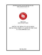 Những tác động của xuất khẩu đến sự phát triển kinh tế ở Việt Nam từ năm 2008 đến nay