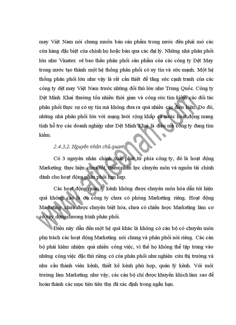 image for page Phát triển kênh phân phối sản phẩm của công ty Dệt Minh Khai trên thị trường nội địa