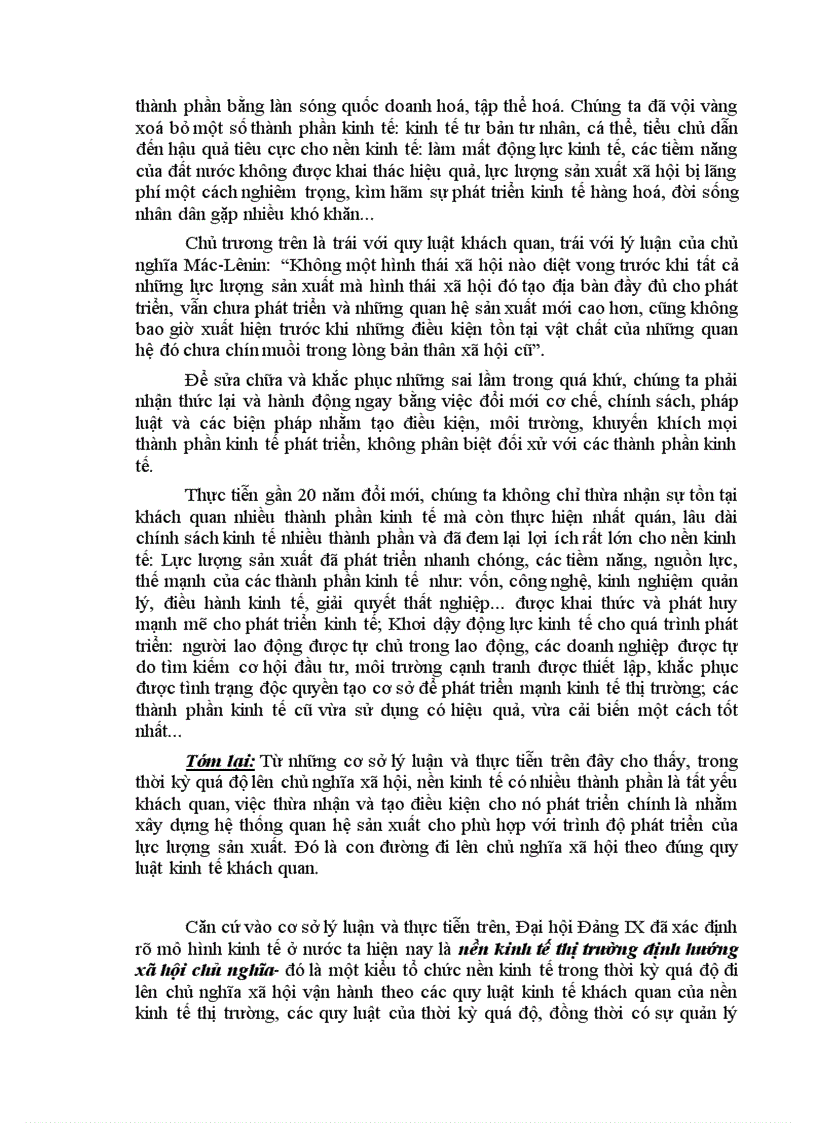 image for page Cơ sở lý luận và thực tiễn tồn tại nền kinh tế nhiều thành phần trong thời kỳ quá độ lên chủ nghĩa xã hội ở Việt Nam và nhận thức mới về vai trò chủ đạo của thành phần kinh tế