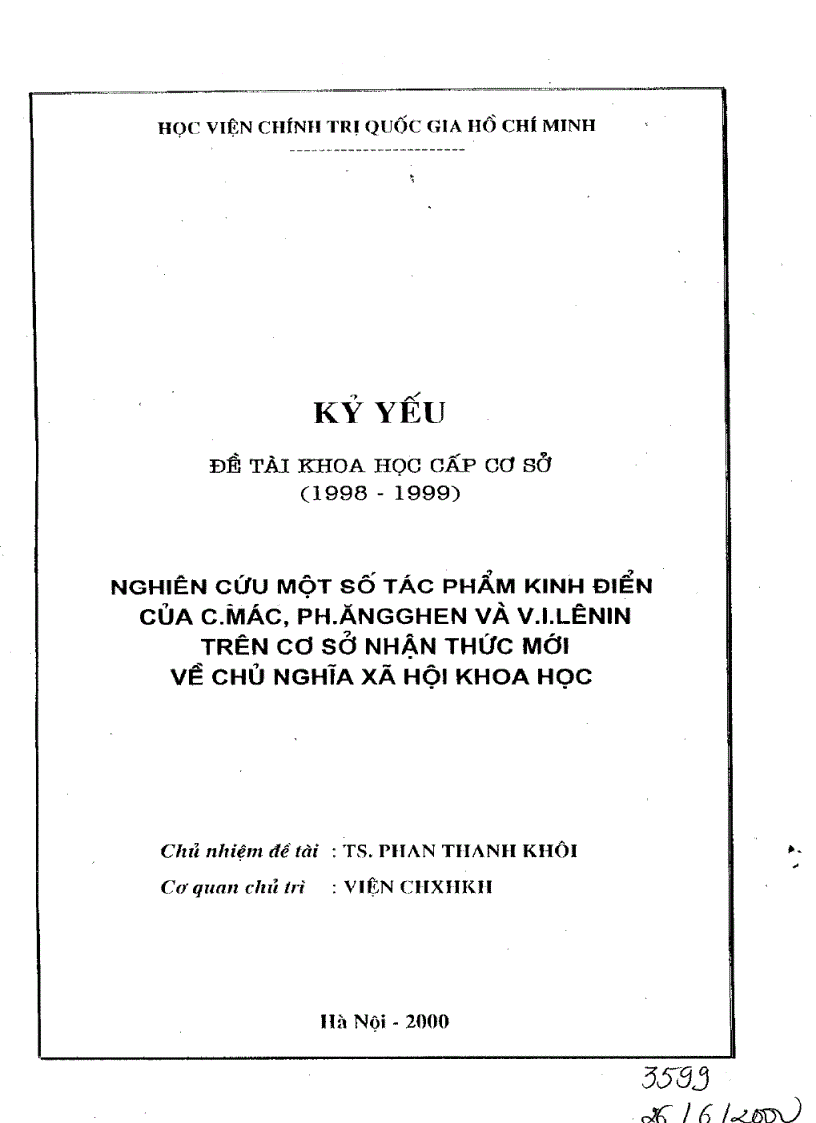 image for page Nghiên cứu một số tác phẩm kinh điển của C Mác PH Ăngghen và V I Lênin trên cơ sở nhận thức mới về chủ nghĩa xã hội khoa học