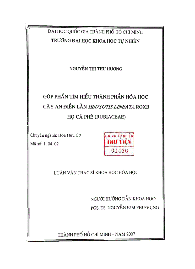 image for page Góp phần tìm hiểu thành phần hóa học cây an điền lằn hedyotis lineata roxb họ cà phê rubiaceae