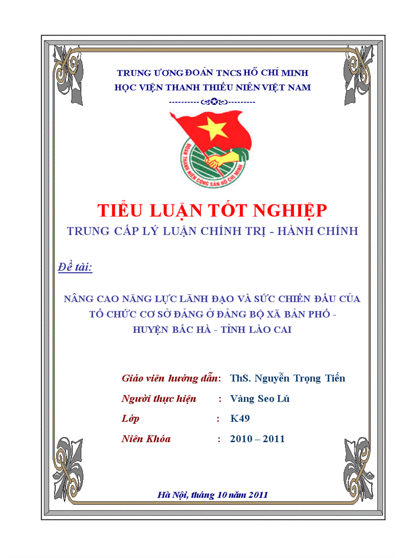 image for page Nâng cao năng lực lãnh đạo và sức chiến đấu của tổ chức cơ sở Đảng ở Đảng bộ xã Bản Phố Huyện Bắc Hà Tỉnh Lào Cai