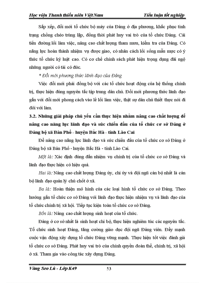 image for page Nâng cao năng lực lãnh đạo và sức chiến đấu của tổ chức cơ sở Đảng ở Đảng bộ xã Bản Phố Huyện Bắc Hà Tỉnh Lào Cai