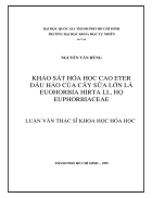 Khảo sát hóa học cao eter dầu hảo của cây sữa lớn lá euohorbia hirta li họ euphorbiaceae