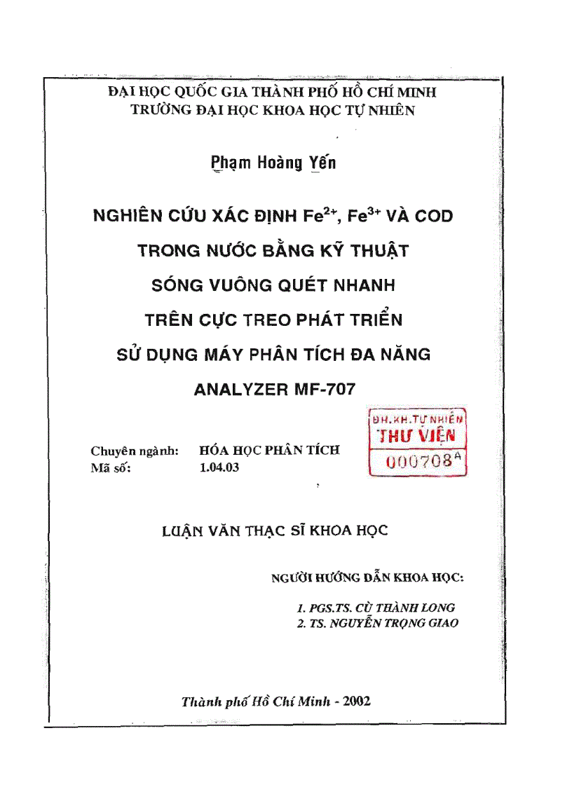 image for page Nghiên cứu xác định fe2 fe3 và cod trong nước bằng kỹ thuật sóng vuông quét nhanh trên cực treo phát triển sử dụng máy phân tích đa năng anal yzer mf 707