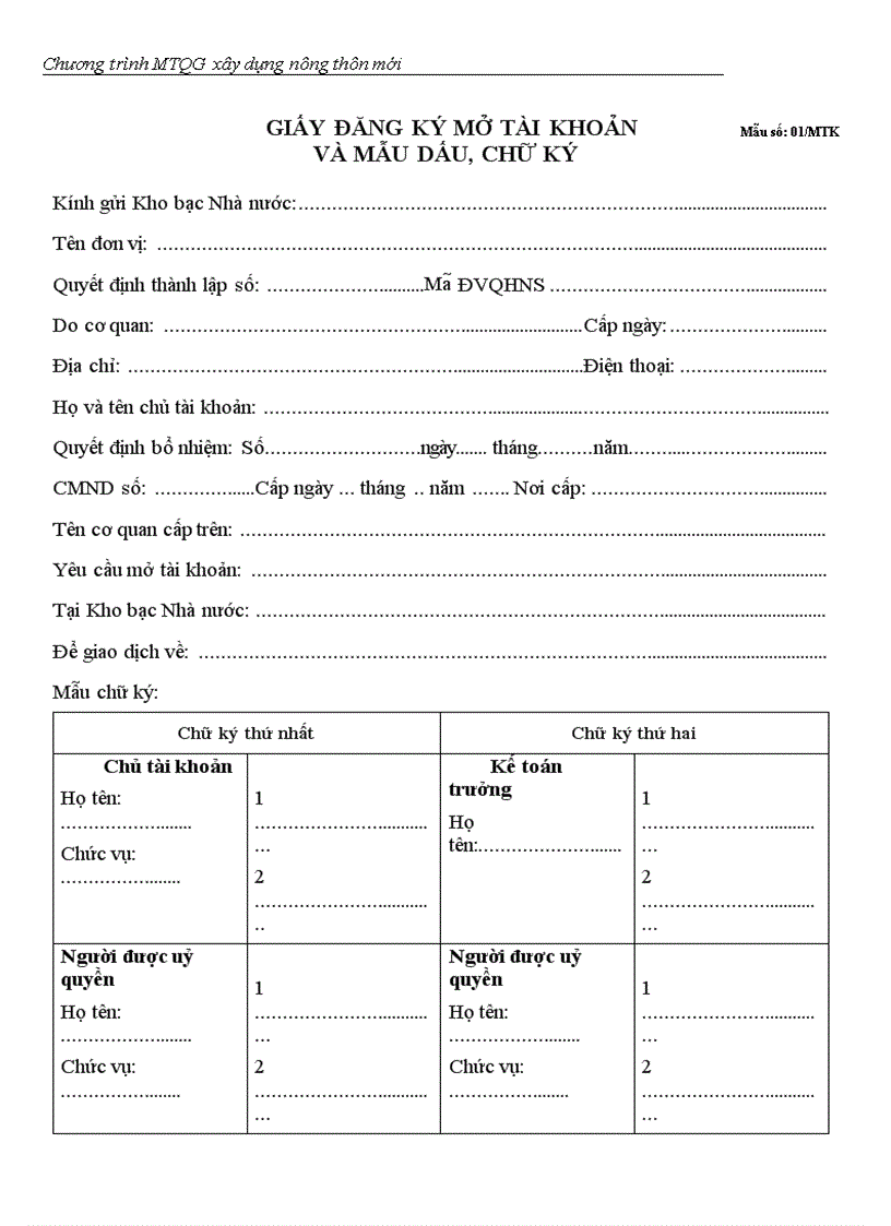 image for page Mở tài khoản tạm ứng thanh toán vốn chương trình mục tiêu quốc gia xây dựng chương trình nông thôn mới