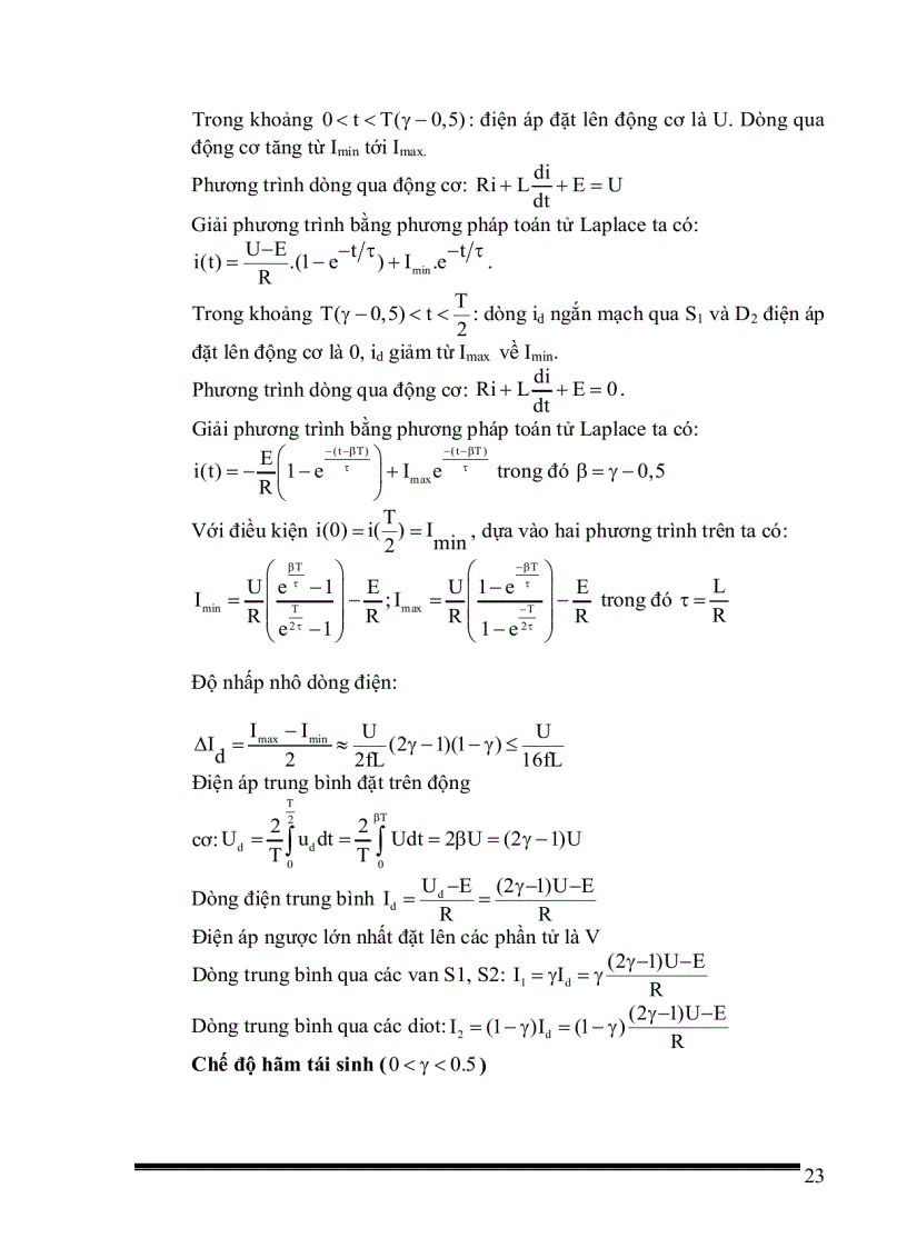 image for page Thiết kế bộ băm xung một chiều có đảo chiều theo nguyên tắc đối xứng để điều chỉnh tốc độ động cơ một chiều kích từ nam châm vĩnh cửu với số liệu cho trước