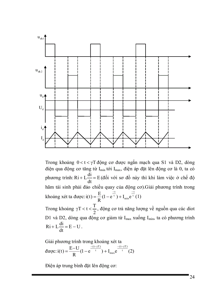 image for page Thiết kế bộ băm xung một chiều có đảo chiều theo nguyên tắc đối xứng để điều chỉnh tốc độ động cơ một chiều kích từ nam châm vĩnh cửu với số liệu cho trước