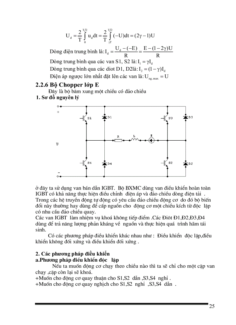 image for page Thiết kế bộ băm xung một chiều có đảo chiều theo nguyên tắc đối xứng để điều chỉnh tốc độ động cơ một chiều kích từ nam châm vĩnh cửu với số liệu cho trước