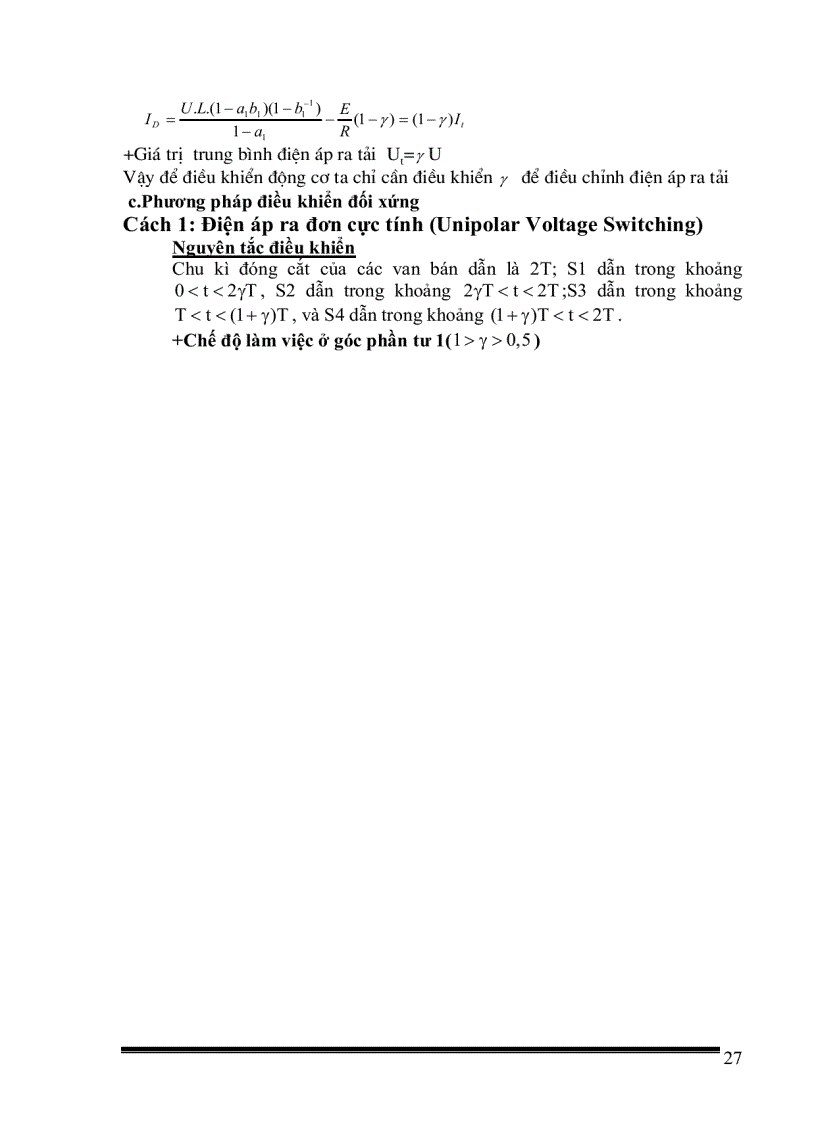 image for page Thiết kế bộ băm xung một chiều có đảo chiều theo nguyên tắc đối xứng để điều chỉnh tốc độ động cơ một chiều kích từ nam châm vĩnh cửu với số liệu cho trước