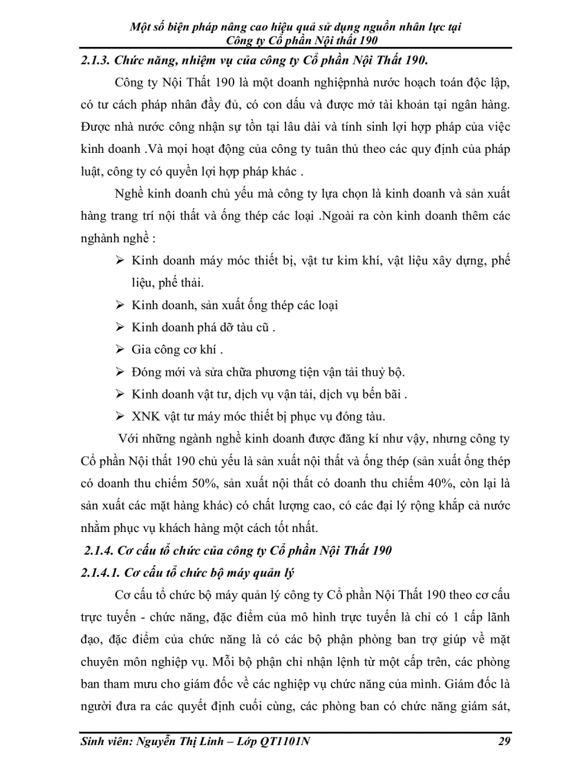 image for page Một số biện pháp nâng cao hiệu quả sử dụng nguồn nhân lực tại Công ty Cổ phần Nội thất 190