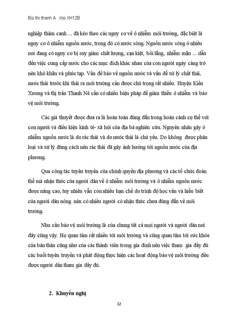 image for page Nhận thức và nhu cầu bảo vệ nguồn nước của người dân nông thôn hiện nay nghiên cứu tại Thanh Nê Kiến Xương Thái Bình