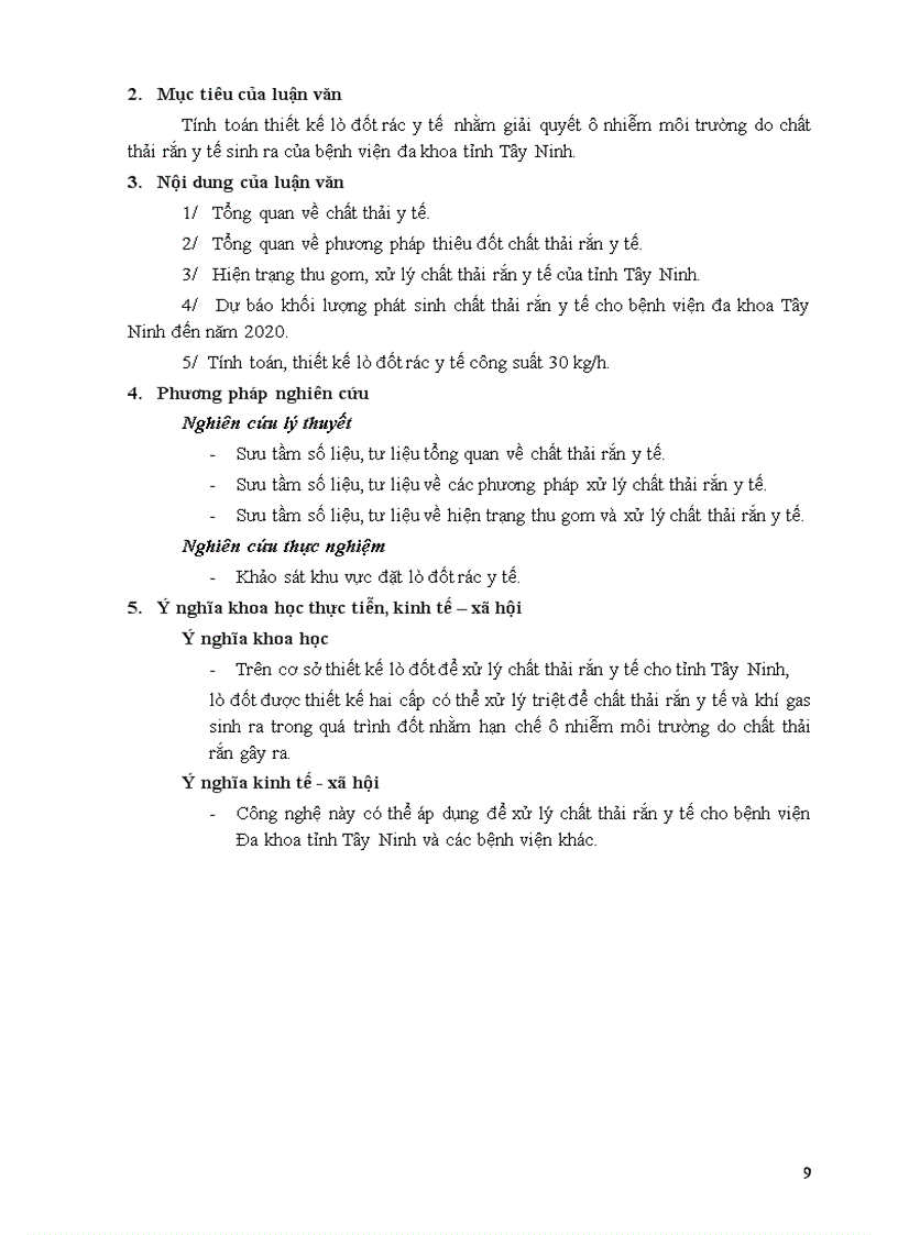 image for page Thiết kế hệ thống lò đốt chất thải y tế cho bệnh viện tỉnh Tây Ninh