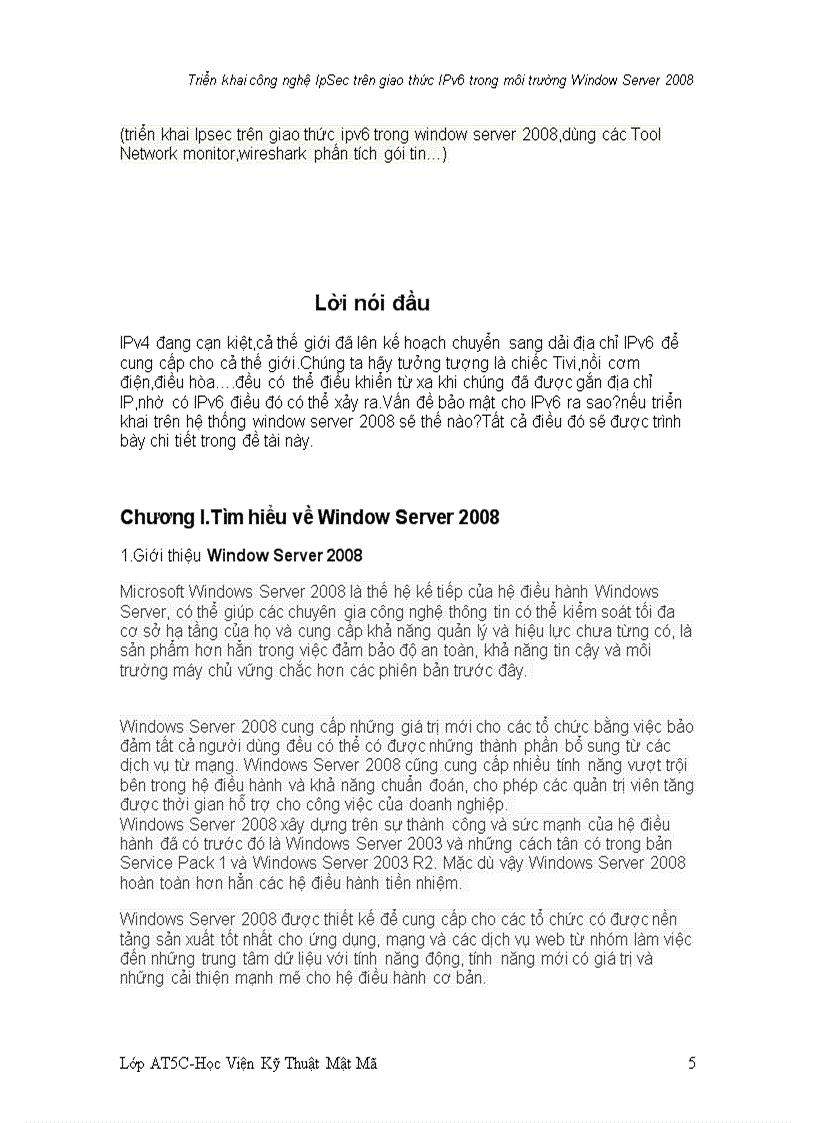 image for page Triển khai công nghệ IpSec trên giao thức IPv6 trong môi trường Window Server 2008