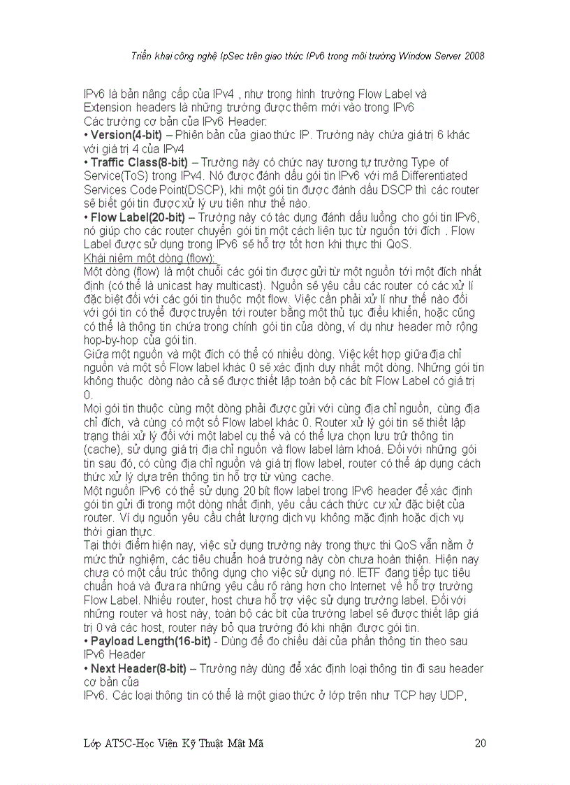 image for page Triển khai công nghệ IpSec trên giao thức IPv6 trong môi trường Window Server 2008