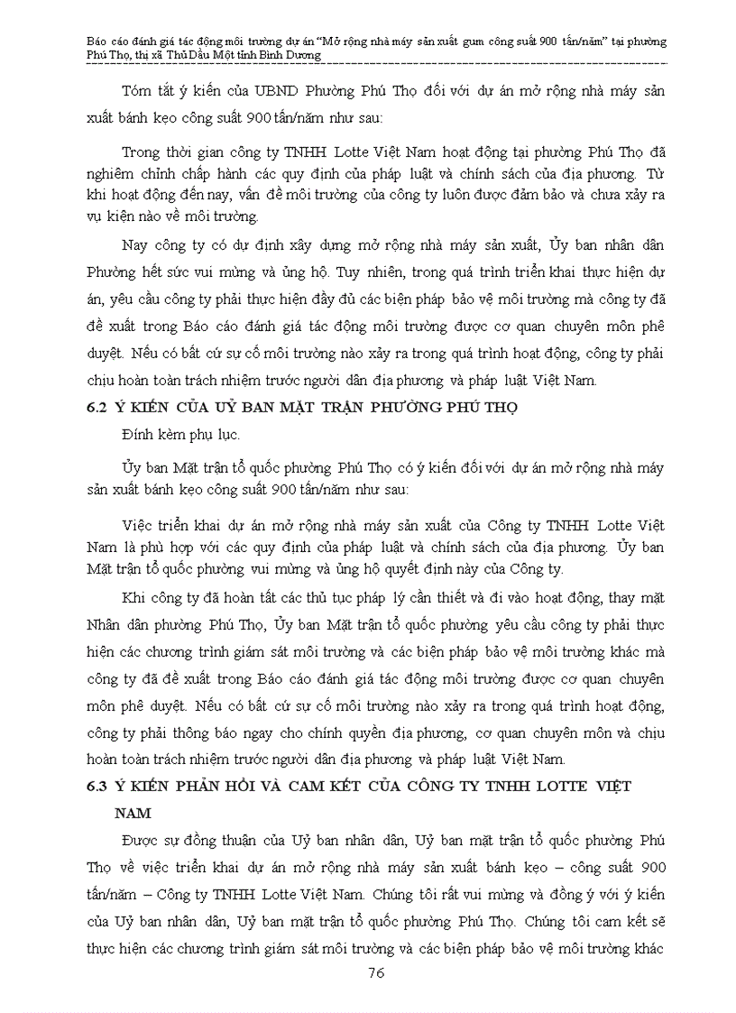 image for page Báo cáo đánh giá tác động môi trường dự án Mở rộng nhà máy sản xuất gum công suất 900 tấn năm tại phường Phú Thọ thị xã Thủ Dầu Một tỉnh Bình Dương