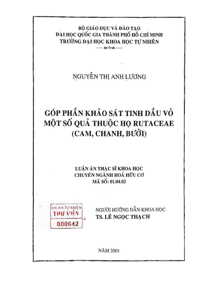 image for page Góp phần khảo sát tinh dầu vỏ một số quả thuộc họ rutaceae cam chanh bưởi