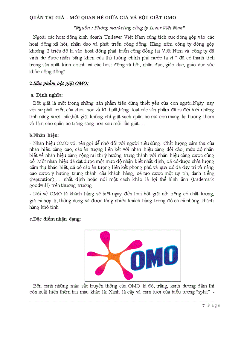 image for page Mối quan hệ giữa giá và bột giặt OMO