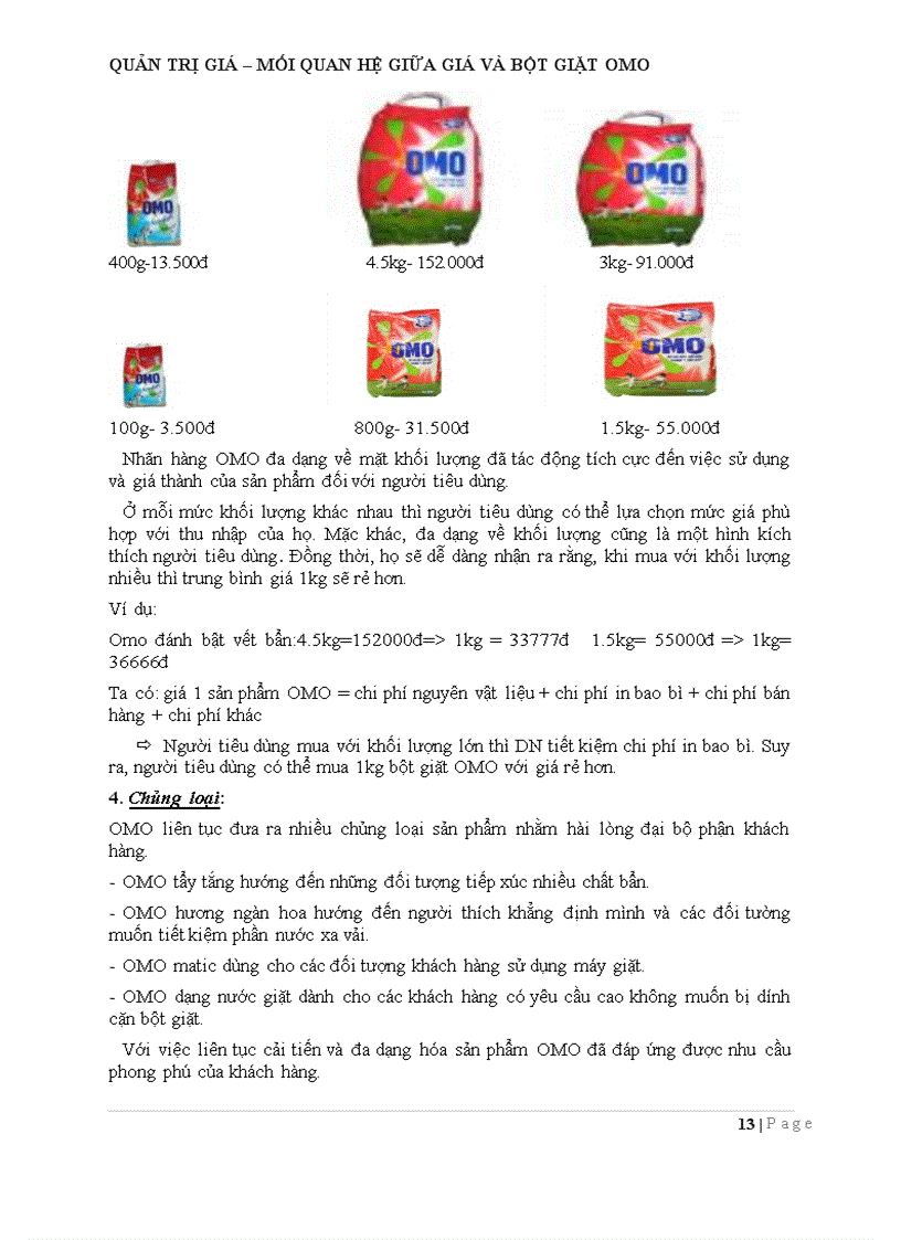 image for page Mối quan hệ giữa giá và bột giặt OMO