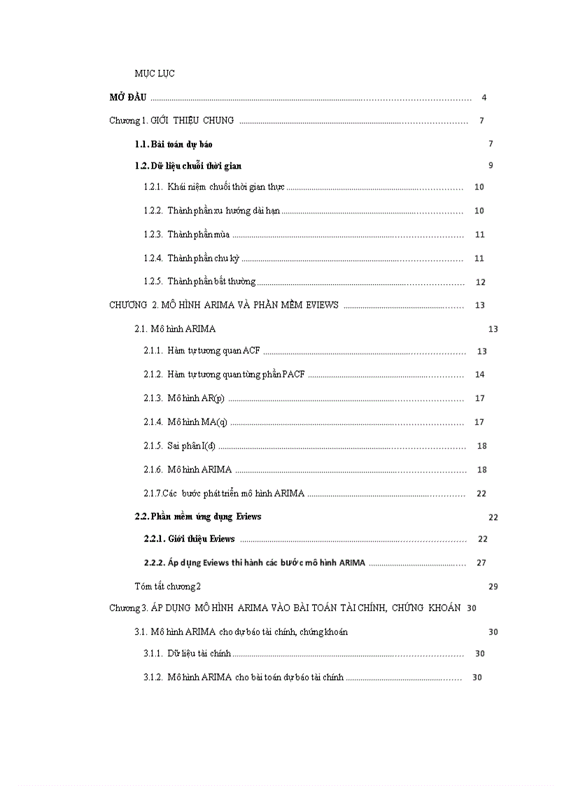 image for page Một số phương pháp khai phá dữ liệu quan hệ trong tài chính và chứng khoán mô hình arima