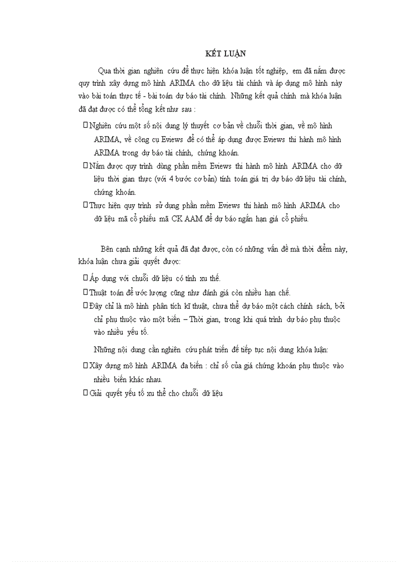 image for page Một số phương pháp khai phá dữ liệu quan hệ trong tài chính và chứng khoán mô hình arima