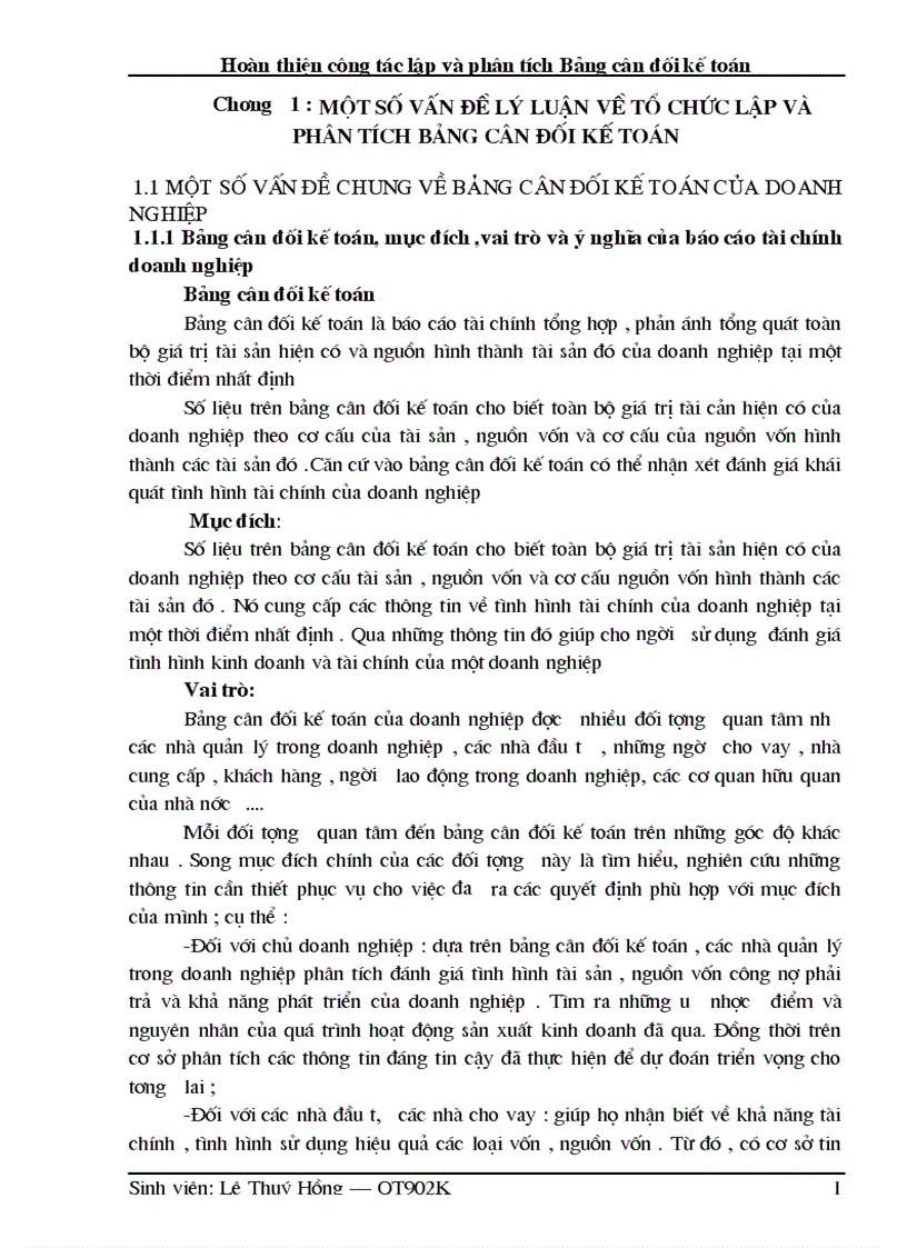 image for page Hoàn thiện công tác lập và phân tích Bảng cân đối kế toán công ty TNHH Phương Nam