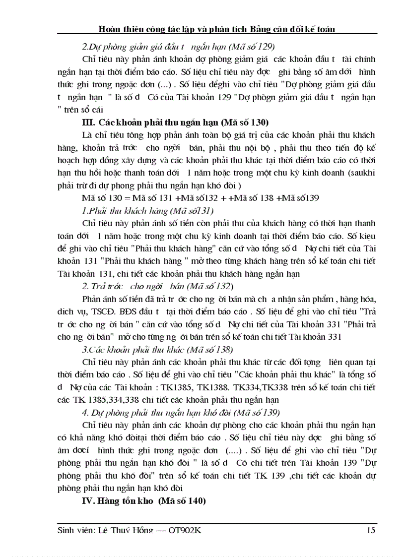 image for page Hoàn thiện công tác lập và phân tích Bảng cân đối kế toán công ty TNHH Phương Nam